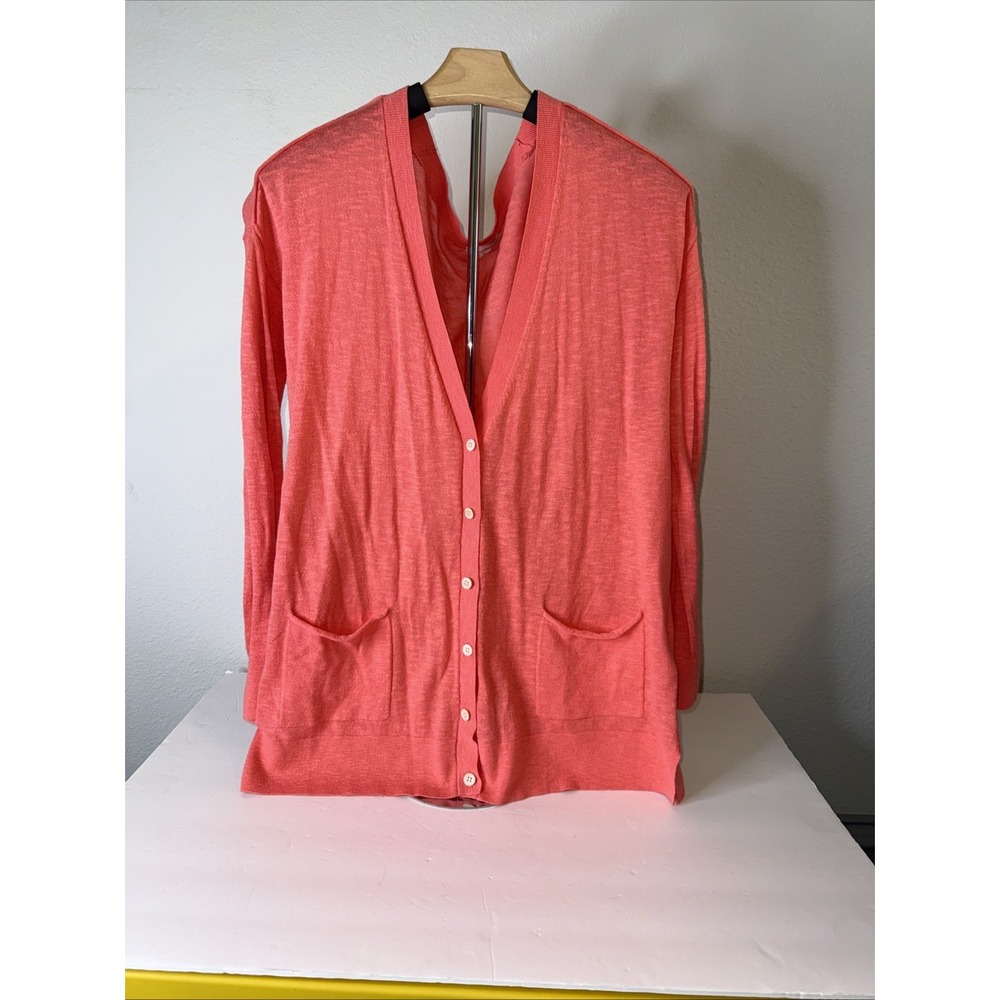 Gap Cardigan Women's Coral Button Up Lightweight Casual Knit Size M